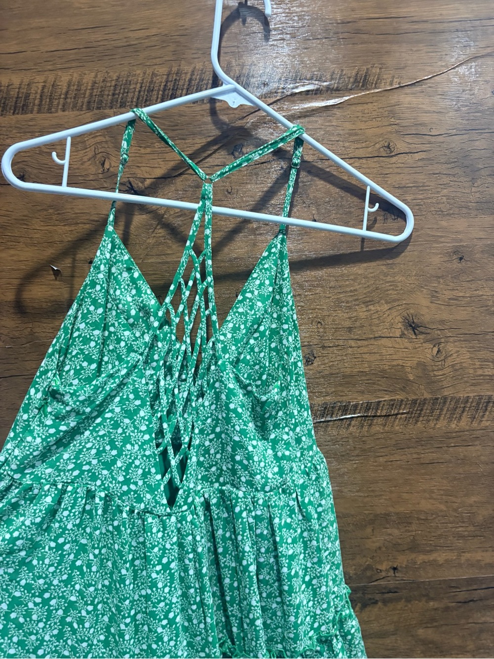 New In Green Tiered Sundress with Lattice Back - Picture 7 of 10